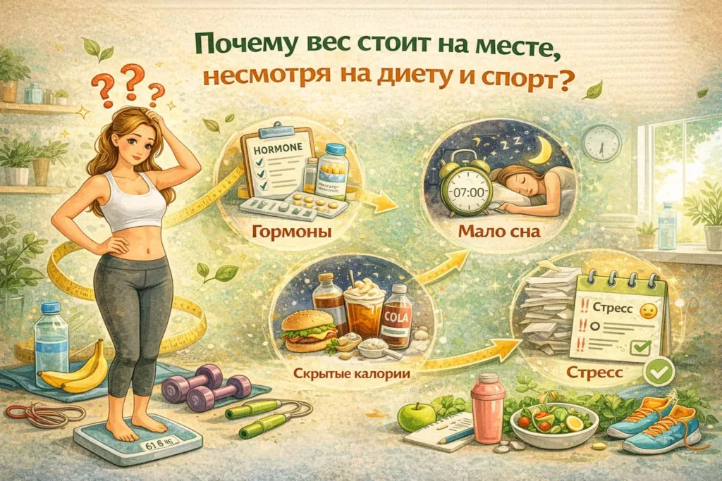 Почему вес стоит на месте, несмотря на диету и спорт